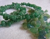One Jade Semi Precious Stone Chip Memory Wire Bracelet, Springs back into shape, Gift for under ten pounds