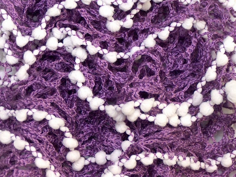 Ruffle scarf yarn Salsa Lilac white ICE yarn, lacy yarn, spring pastel