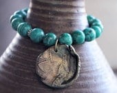 Paisley Lotus Handcrafted Green Beaded Bracelet