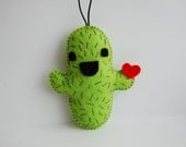 Happy cactus felt plushie cute charm ornament strap toy