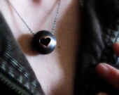 Love Heart Necklace Rustic Copper Hollow Form Talisman Hand Forged Pendant Metalwork Metalsmith Valentine's Novelty Jewelry