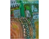 Cobblepath original small art collage in mixed media