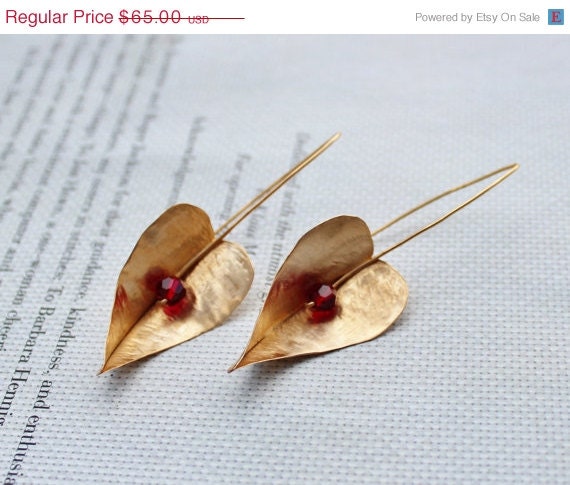 10% OFF Fold Formed Gold Leaf Earrings