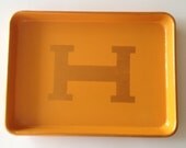 M gold Hermes inspired H orange tray