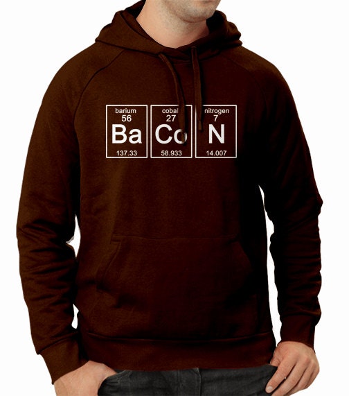 Periodic BaCoN Science Chemistry Funny Geekery Geek Nerd Humor Hoodie Mens Womens S-3XL
