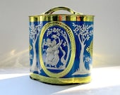 Vintage Murray Allen Blue Grecian Candy Tin