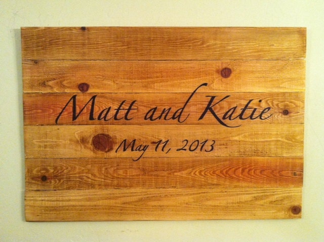 Wedding Guestbook Alternative, Rustic Wedding Decorations, Sign In, Last Name on Distressed Wood Slat Canvas