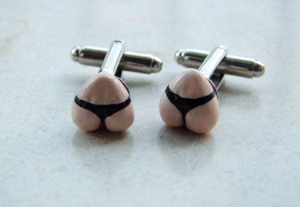 Original Handmade cufflinks- Ass out of your Ear - FREE SHIPPING