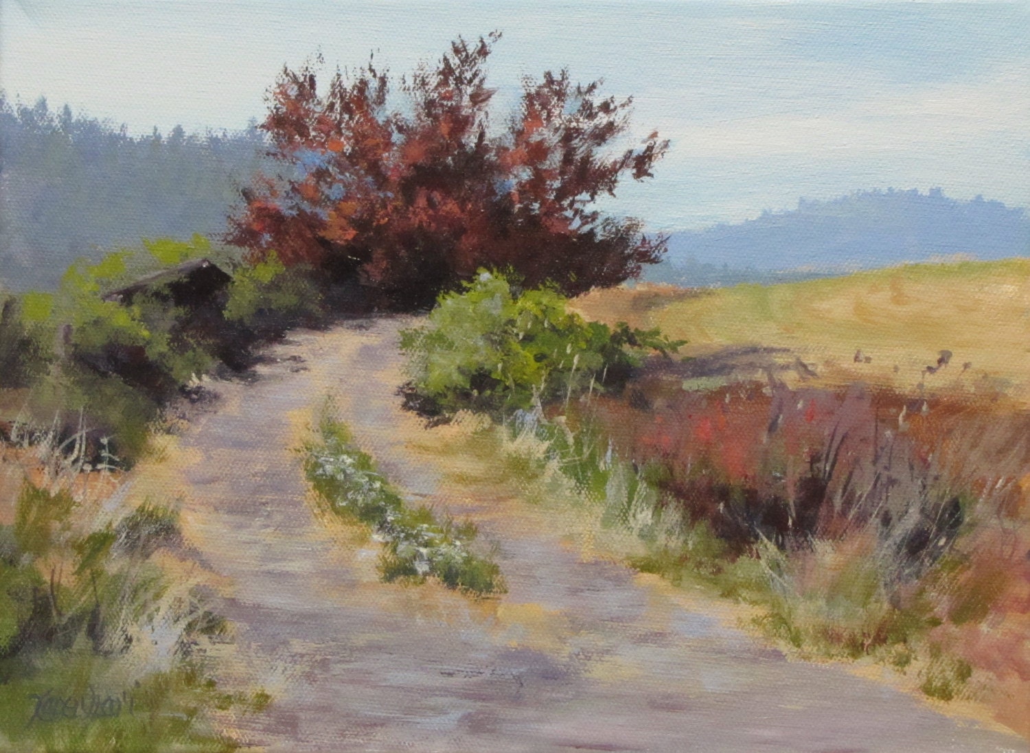 Original Landscape Painting "The Red Tree"