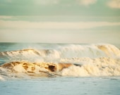 Quieting Down - Ocean Waves, Beach Wall Art - Sand Surf Beach Fine Art 8x10 Jersey Shore Photograph