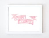 Work Hard Play Hard in Pink & White 8x10