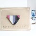 Geometric leather brooch - Upcycled leather, fuchsia black lilac grey - OOAK brooch