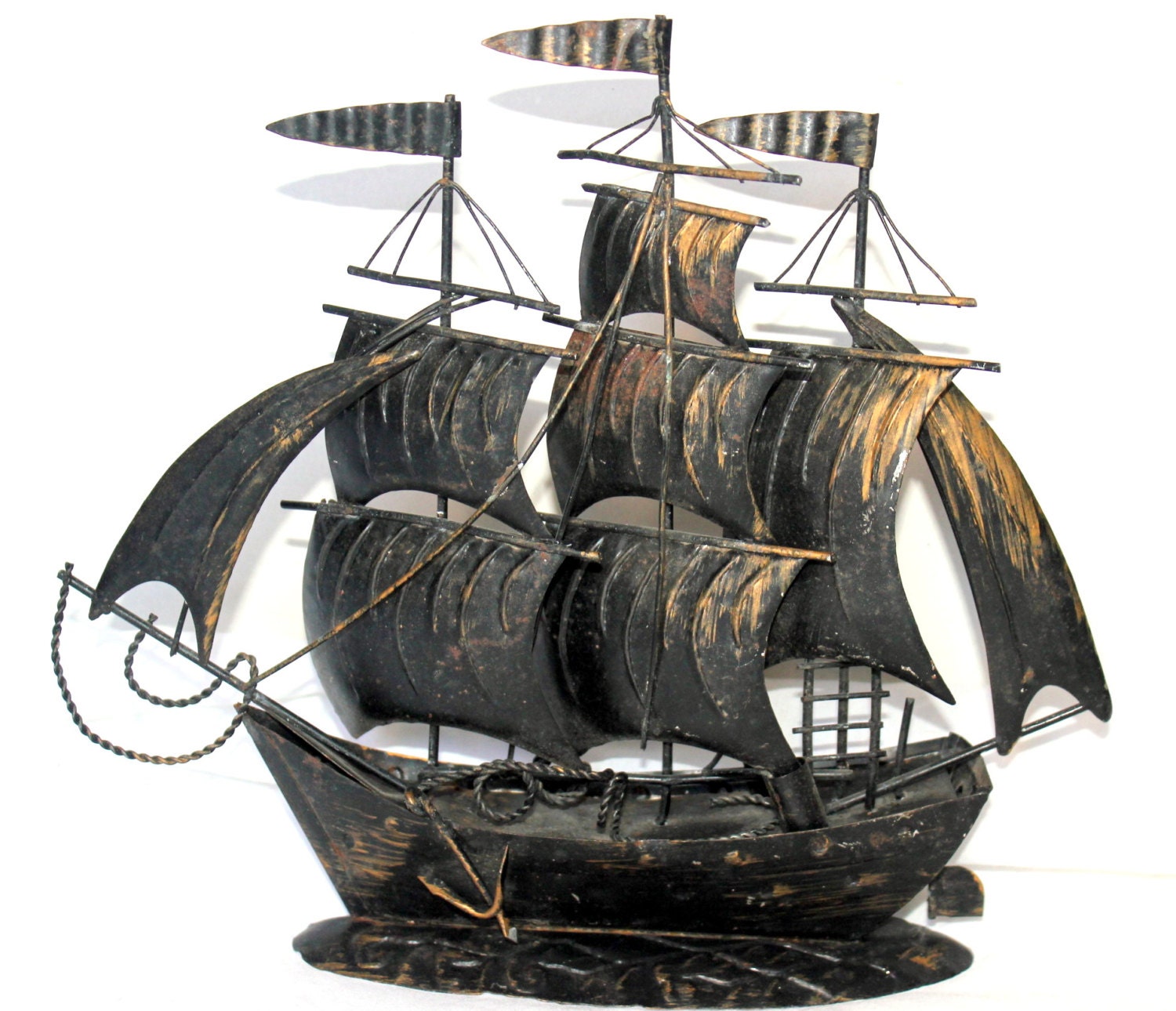 1970s Cape Code Metal Folk Art Boat