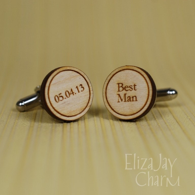 Best Man personalized wooden cuff links