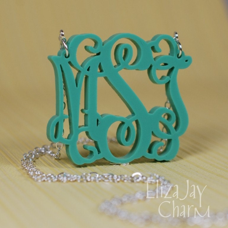 Vine monogram acrylic necklace