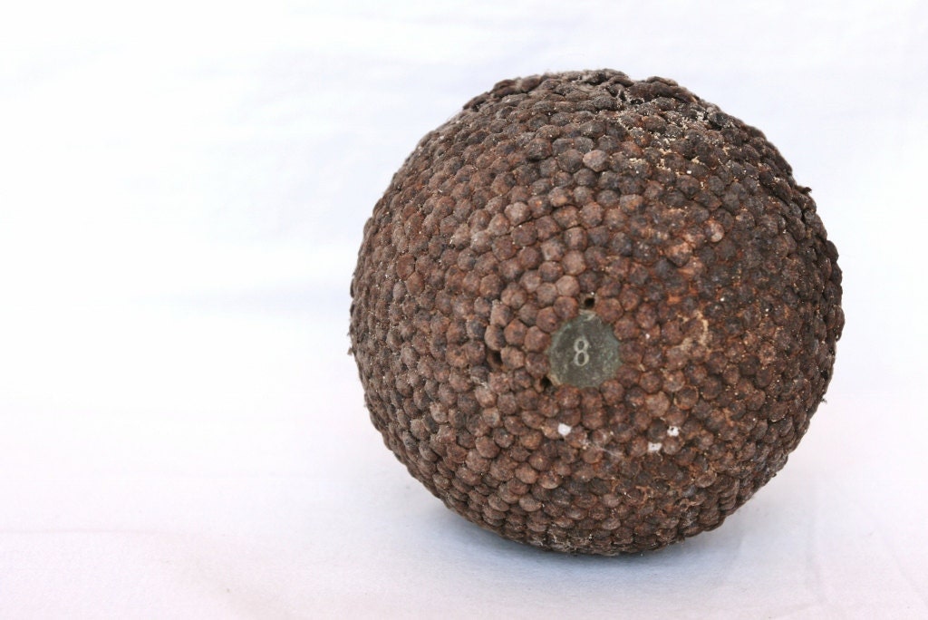 Antique French boule Petanque ball, rusty metal rustic decor French garden decor French country industrial decor sports decor number eight 8