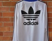 Vintage 80s ADIDAS Trefoil Japan indie punk rock hip hop Run dmc football jersey t shirt