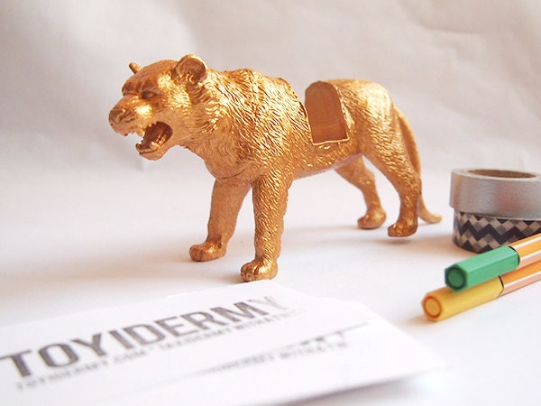Custom Color Tiger Toy Business Card Holder // Unique Gift Idea