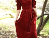 Red Velvet Dress by Laura Ashley