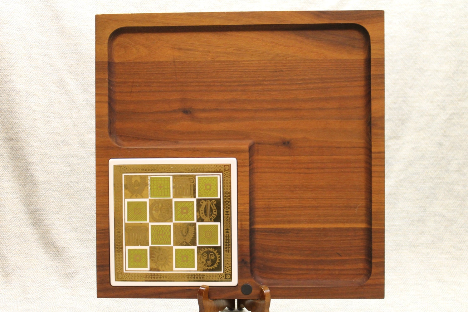 Serving Tray / Cheeseboard Georges Briard Woodland Tile Vintage