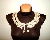 Crochet Peter Pan COLLAR beige necklace Summer fashion