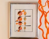 Mid Century Modern Styled, Original Painting by Dominic Bourbeau, The Golden Girls, Minimalist and bold, Eames style