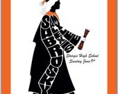 Personalized Graduate Name 8" x 10" Graduation Art Silhouette