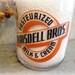 SALE / 1952 blaisdell bros quart pyro milk bottle / rare / dairy advertising / orange & black / york, maine / EPSTeam