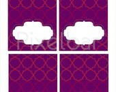 Happy Weekend Printable Purple Boho  Editable Place Cards No.3  Food Cards