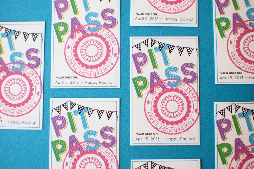 Powder Puff Derby Printable Custom Pit Passes