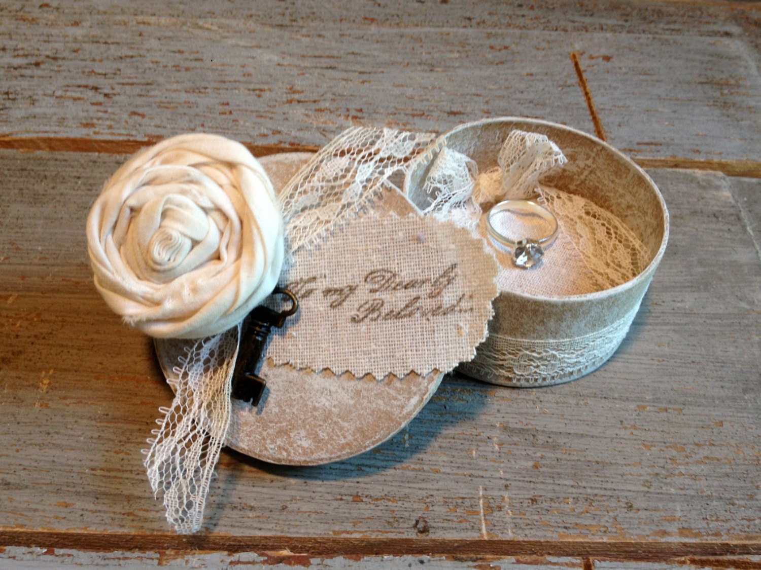 My Beloved RIng Bearer Box-Vintage Styled Ring Bearer Box