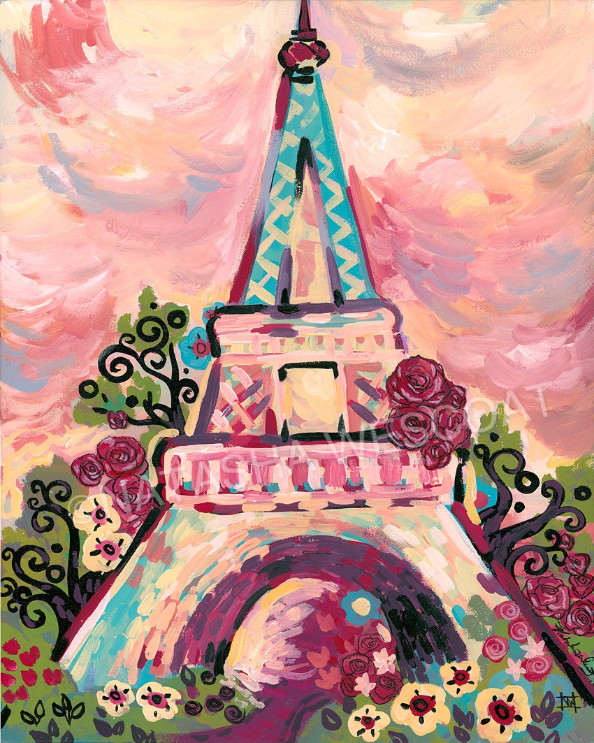 Chic PARIS France Eiffel Tower Lumiere de la Ville 8x10 Fine Art PRINT by Natasha Wescoat