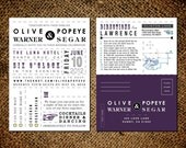 Vintage Wedding Invitation - Ticket Invitation, RSVP Postcard, & Direction Card In-One - Old Fashioned Style - Printable DIY No. 2