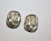Vintage Earrings Sterling Diamond Cut 1950s Jewelry
