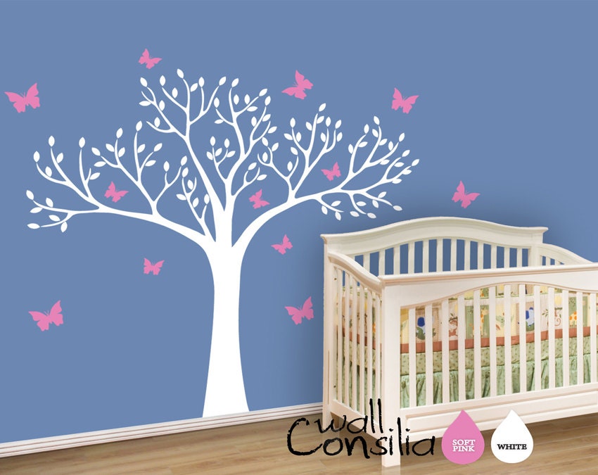 Nursery Tree Wall Decal Wall Sticker - Tree Wall Decal - Tree Decals - Large: approx 68" x 69" - W033