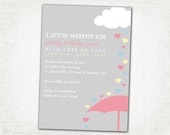 Rain Shower Baby Girl Shower Invitation -  PRINTABLE Invitation - DIY Digital File - Baby Shower Invitation - Rain Shower Collection