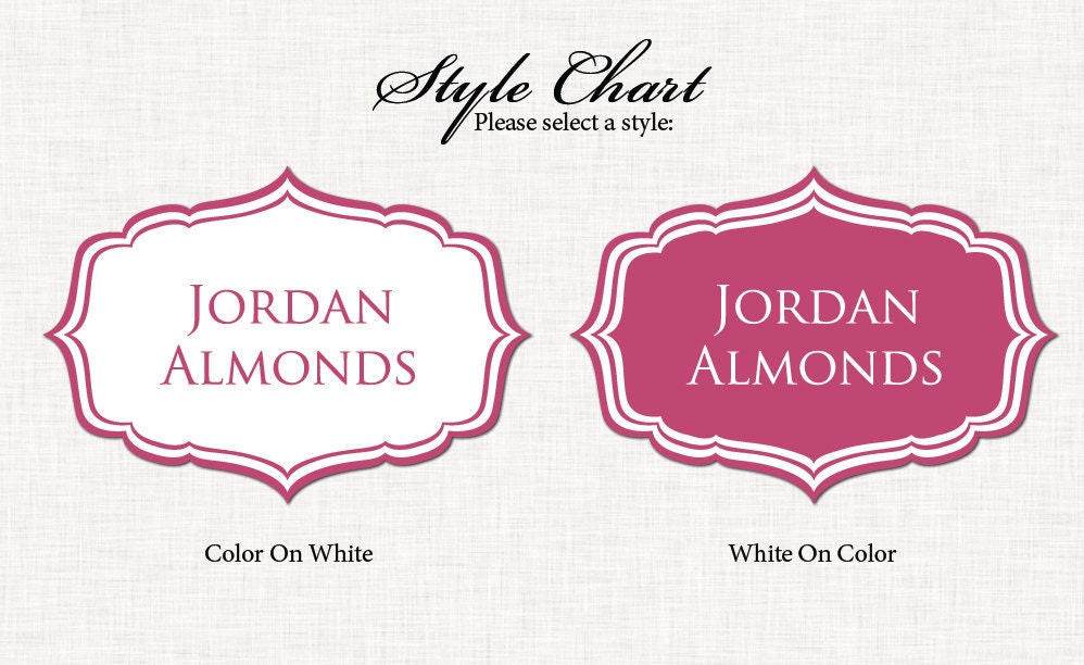 Green Buffet Labels - PRINTABLE - 8 Elegant (Candy, Dessert, Popcorn, Snack, Ice Cream, Cookie...) Buffet Labels