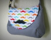 Mustache Crossover Shoulder bag/purse / Sling bag / Travel bag / Evening bag