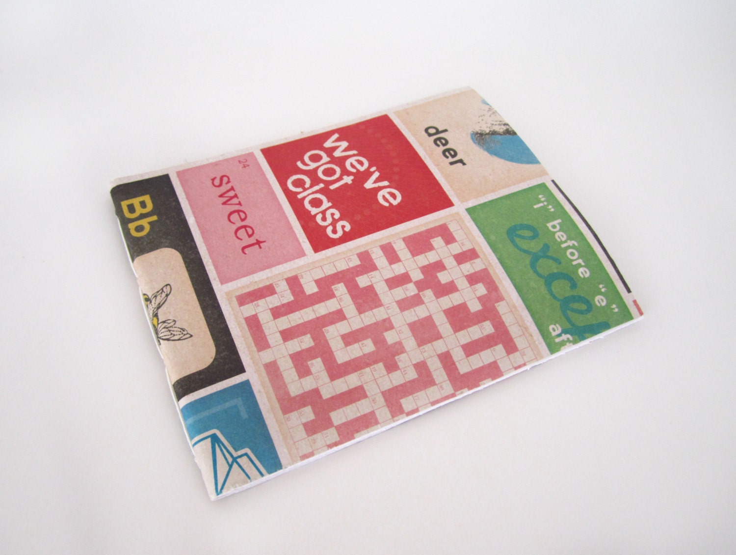 Small Thin Pamphlet Blank Book Jotter - We've Got Class Scrapbook Paper Cover