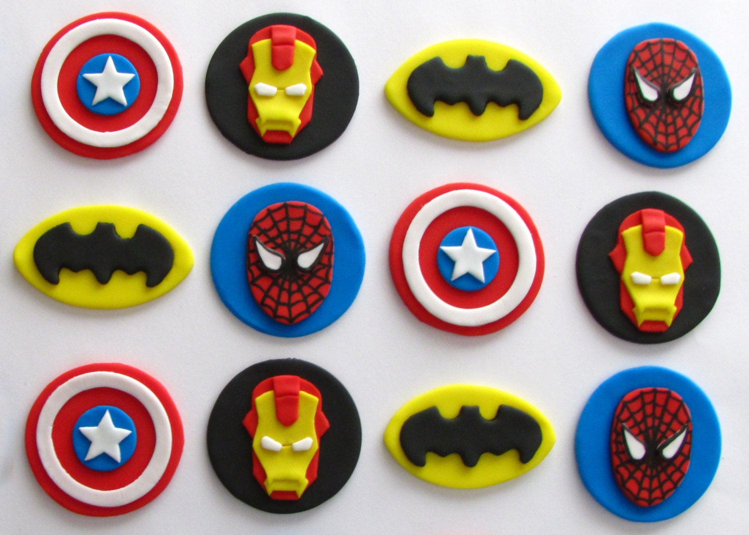 Fondant Cupcake Toppers - Superhero Inspired