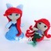 BUNDLE Instant Download PATTERN Ariel Human AND Little Mermaid Princess Crochet Doll Amirugumi