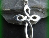 Sterling Silver Irish Knot Cross Necklace