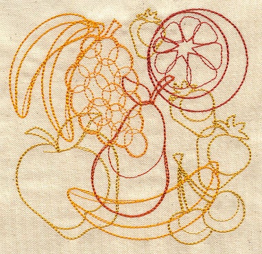 Decorative "Fruit" Collage Embroidered Kitchen/Bathroom Towel