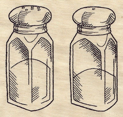 Decorative Salt and Pepper Shakers Embroidered Kitchen/Bathroom Towel