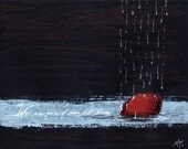Storm and Stone ORIGINAL - collage painting - 8" x 10"