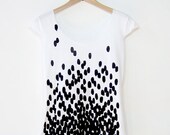 Hand Screen Printed Animal Ombre Scoop Neck Tee B&W