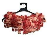 Orange Multicolour Pom Pom Scarf Handmade - Ready to ship