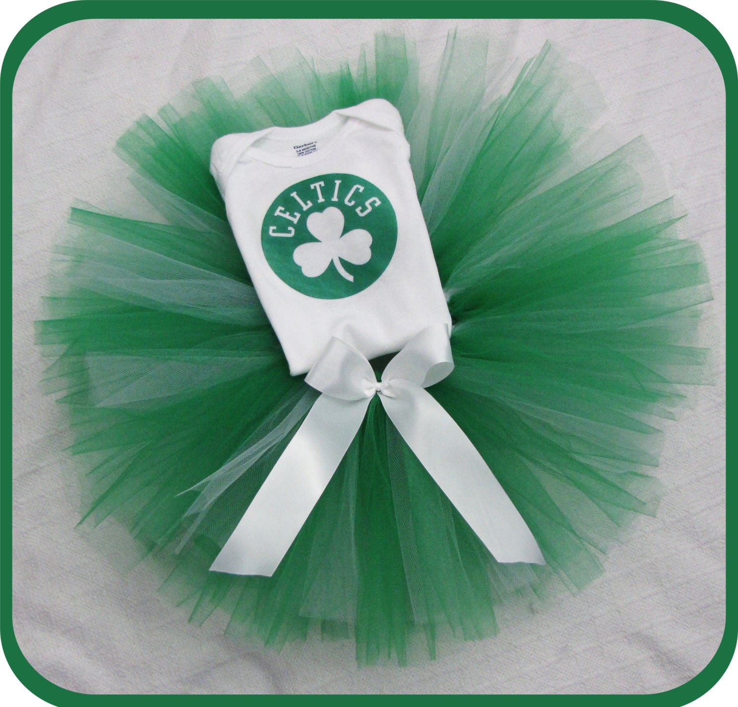 Custom ANY Team Sports Team Baby Girls/Toddler Tulle Tutu Skirt Sizes Newborn-4T in Girls Boston Celtics