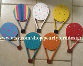 wood handcarved and handpainted hot air balloons