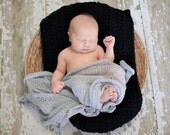 Black Itty Bitty Baby Blanket, Photography Prop Baby Blanket, Cuddling Baby Blanket, Travel Baby Blanket, Car Seat Baby Blanket